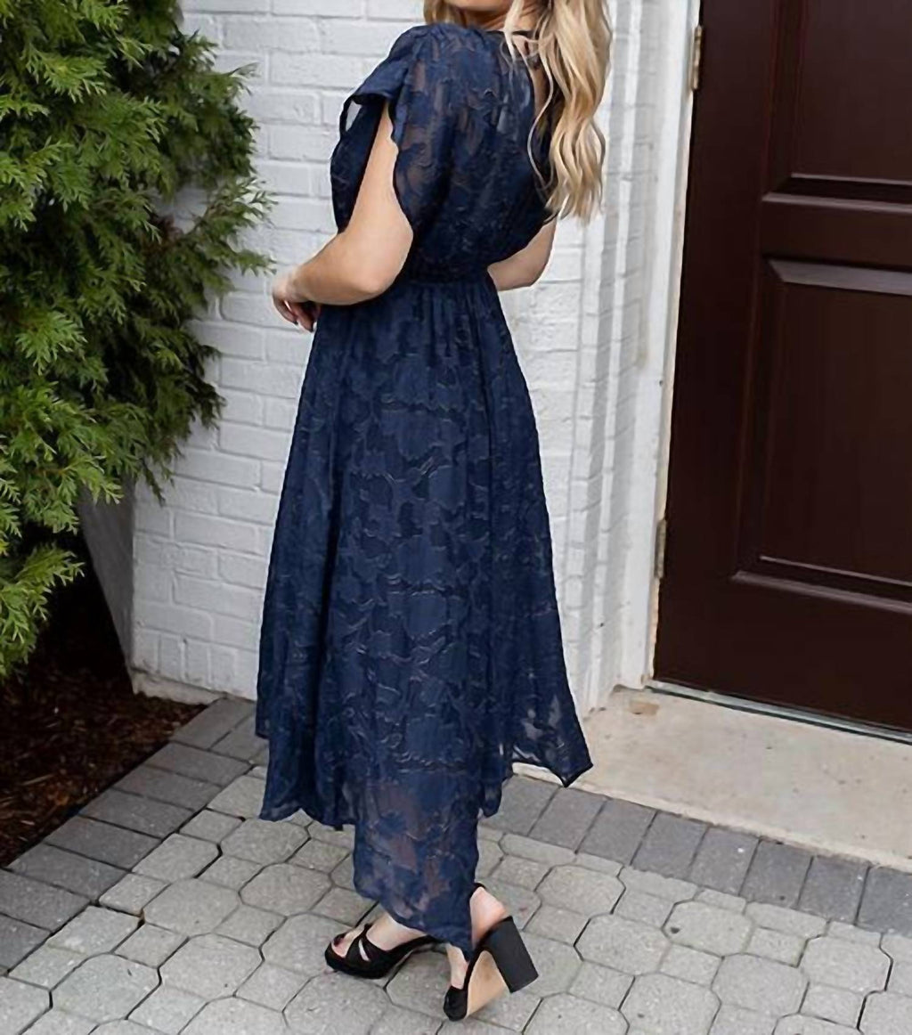 Lovestitch - Devon Foil Jacquard Handkerchief Midi Dress