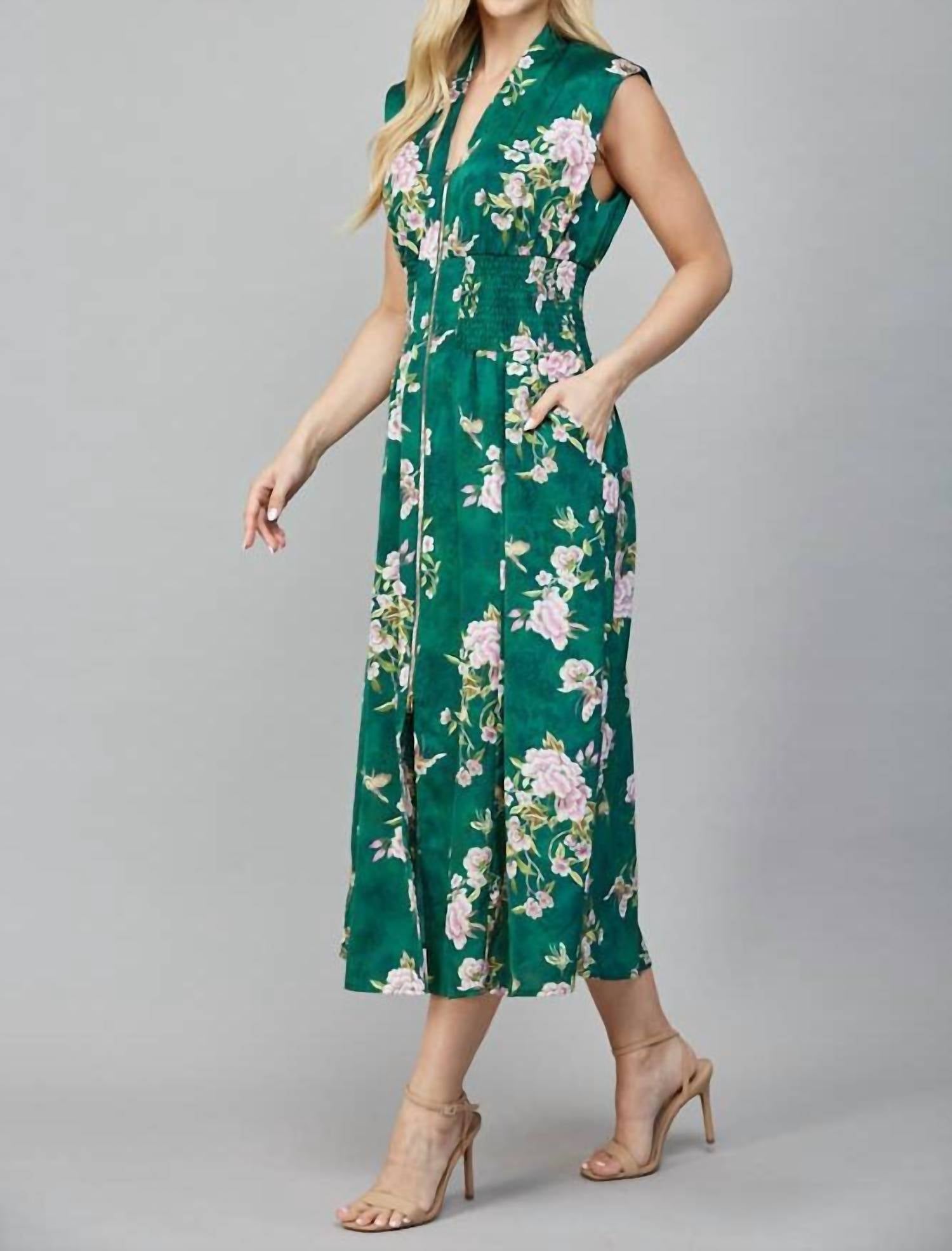 Fate - Kenzie Zip Front Floral Dress