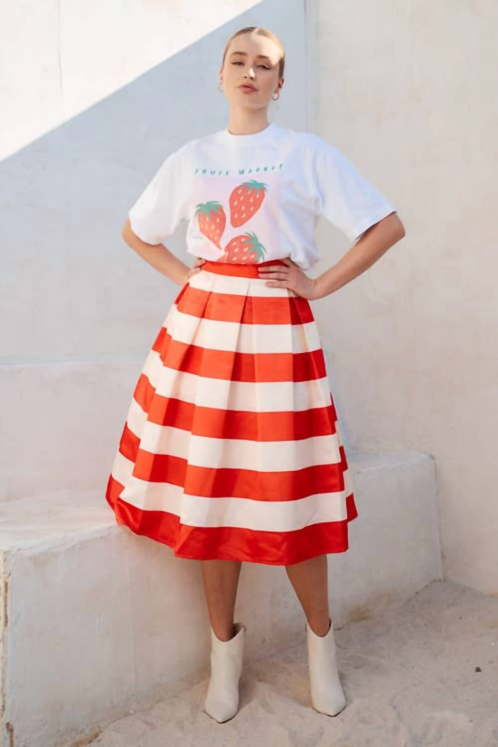 Jade By Jane - Jayne Striped Midi Skirt