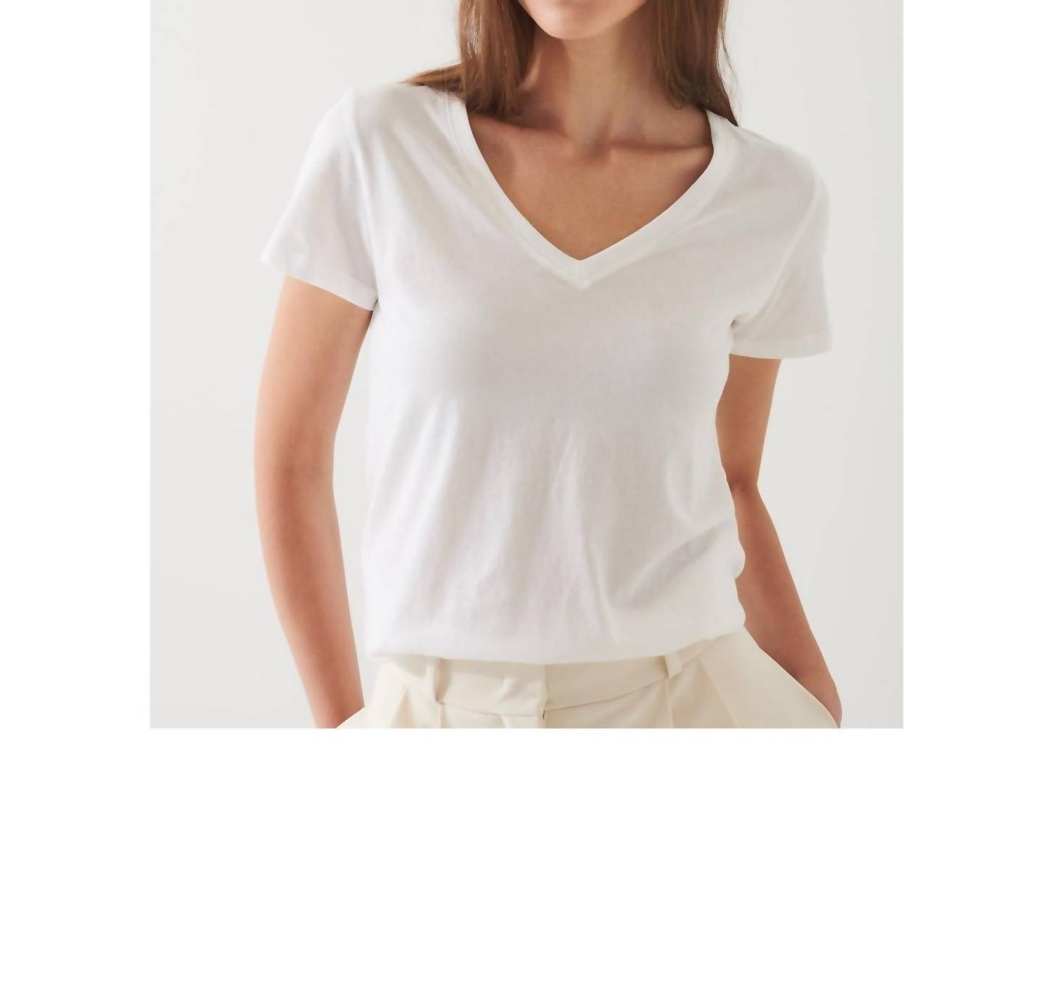 Patrick Assaraf - Lightweight Pima Cotton V-neck Top