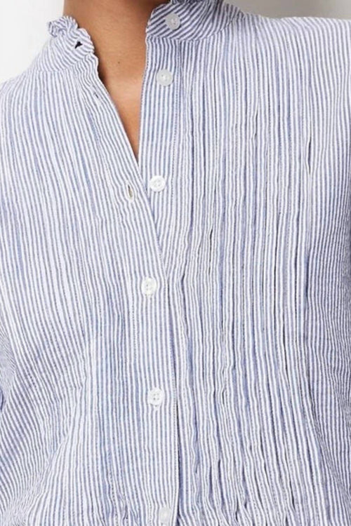 Bobi - Long Sleeve Pintuck Shirt