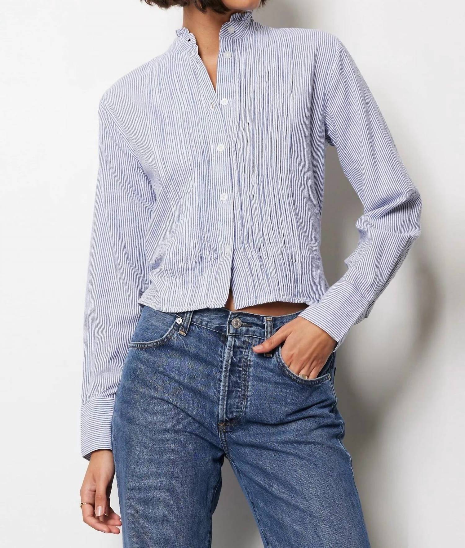 Bobi - Long Sleeve Pintuck Shirt