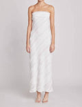 Endless Rose - Women's Strapless Ruffled Maxi Dress
