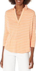 Nic + Zoe - Women's Striped Henley Top