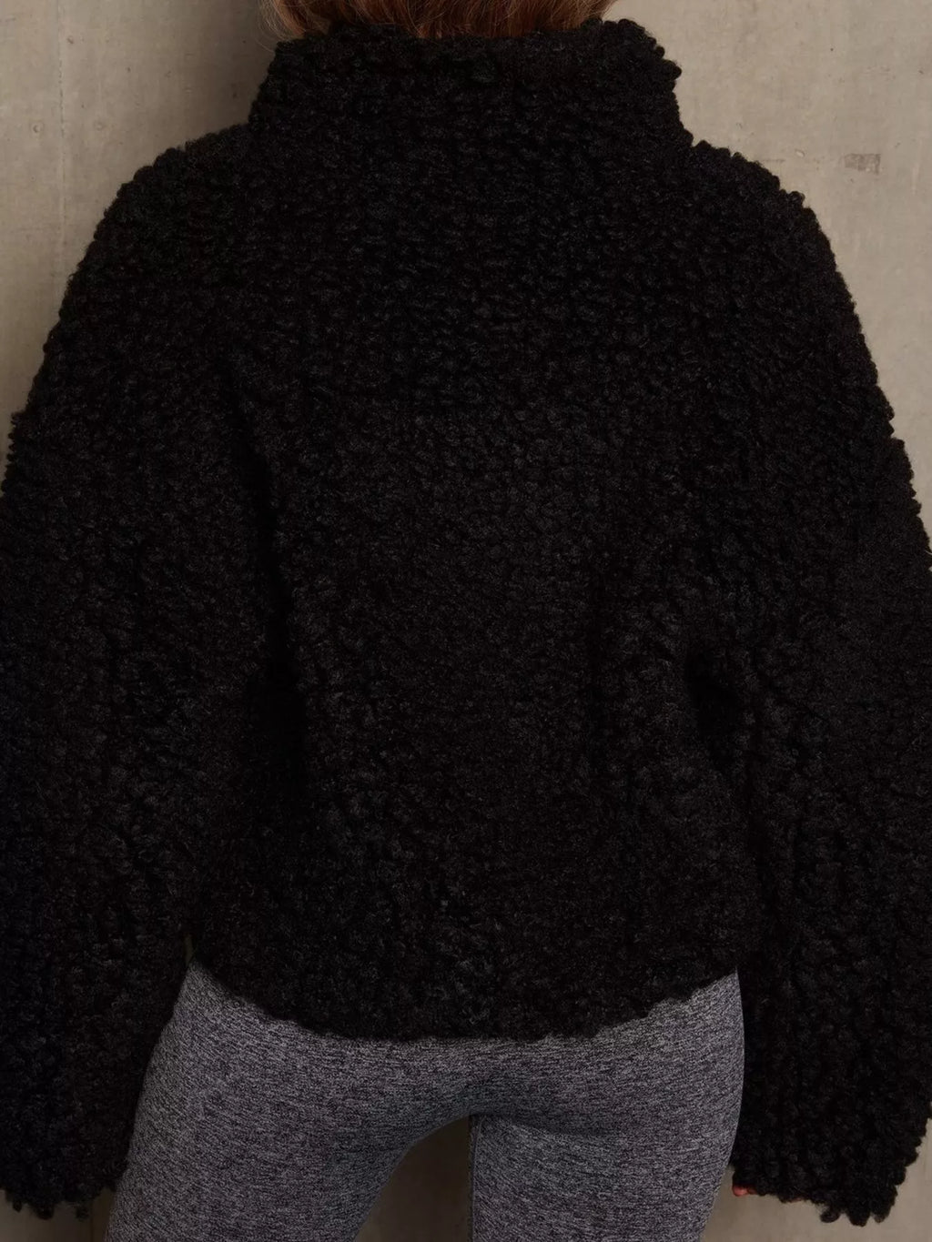 Cozy Zip Up Cropped Sherpa Jacket