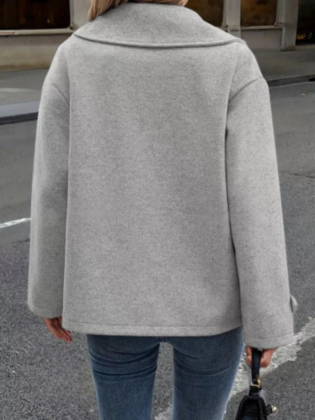 Double-Breasted Wool Blend Casual Jacket