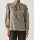 Exquise - High Neck Cotton Blouse
