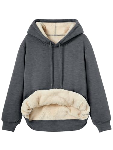 Women's Winter Fleece Sherpa Lined Hoodie - Warm Pullover Sweatshirt