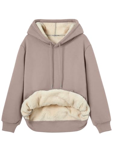 Women's Winter Fleece Sherpa Lined Hoodie - Warm Pullover Sweatshirt