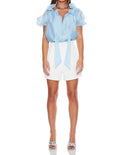Ciebon - Betty Bubble Sleeve Flutter Neck Top