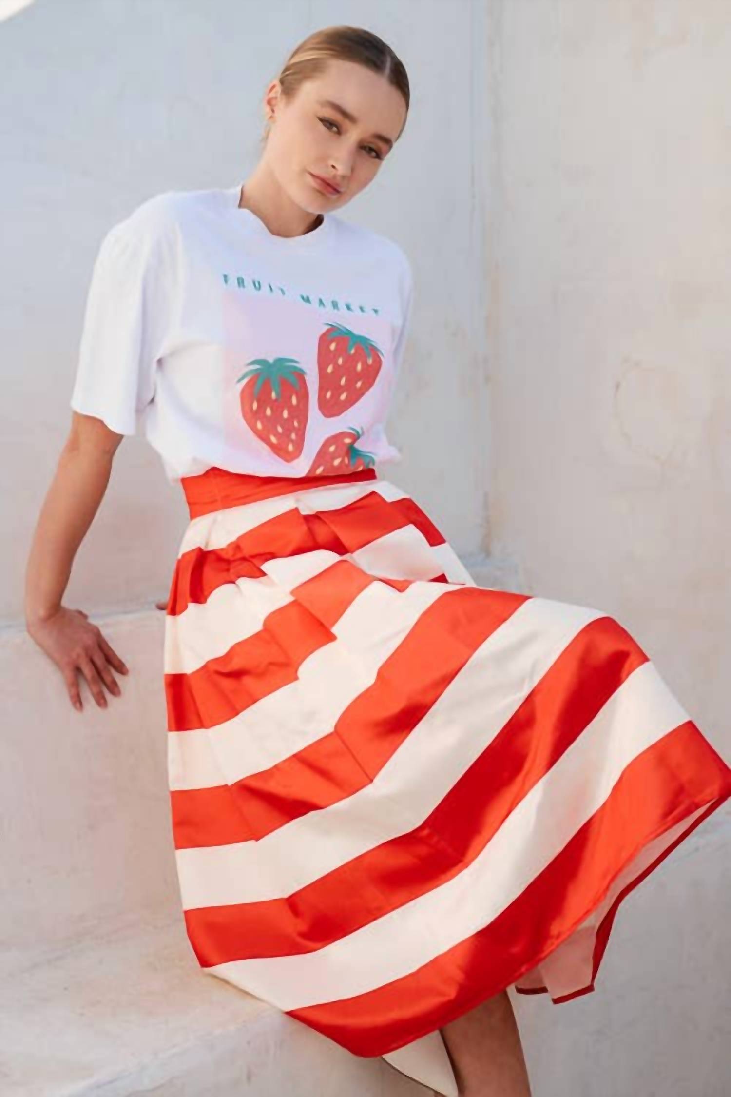 Jade By Jane - Jayne Striped Midi Skirt