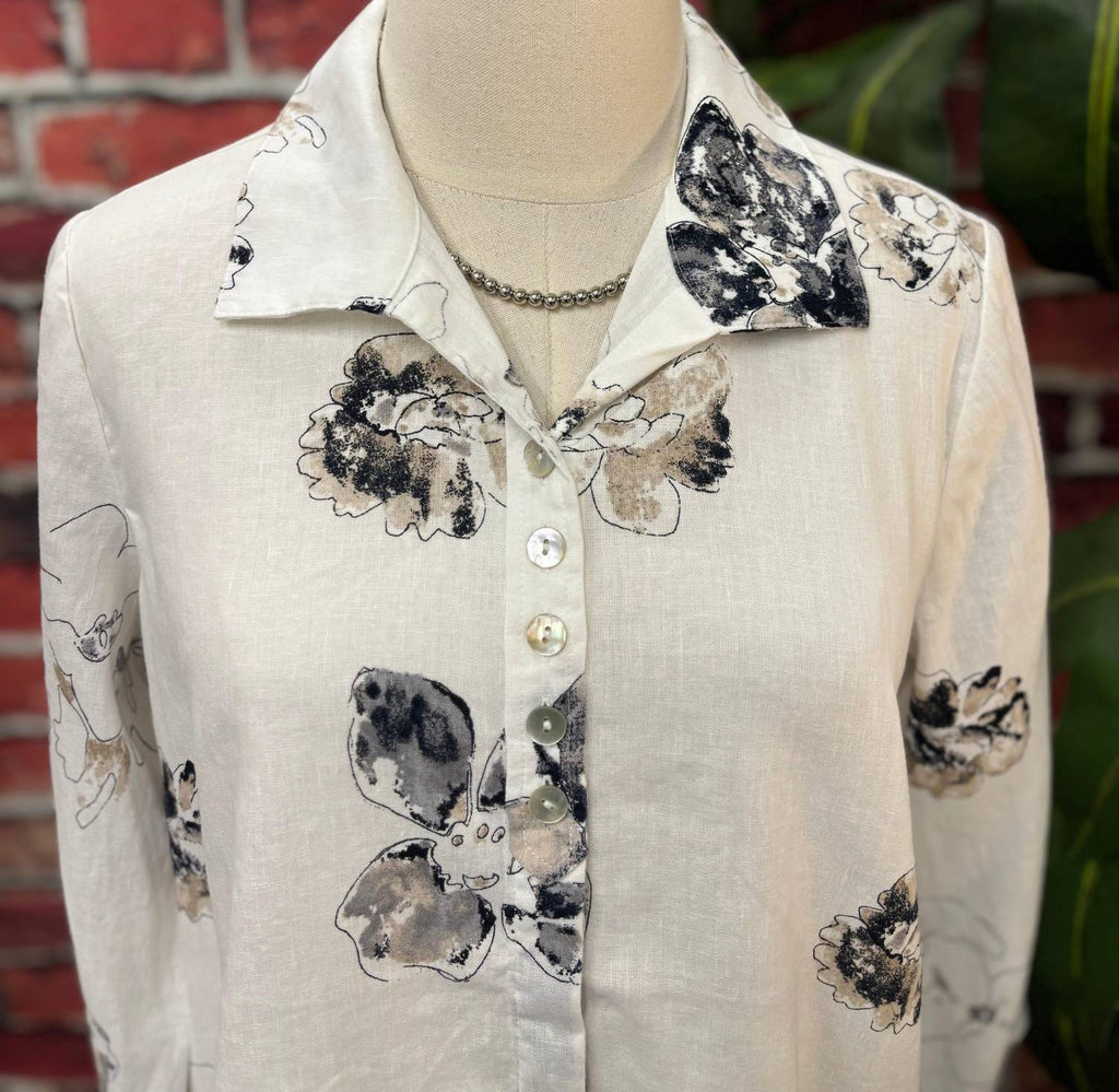 Habitat - Watercolor Floral Swing Buttoned Shirt