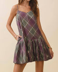 Tcec - Women's Plaid Drop Waist Dress