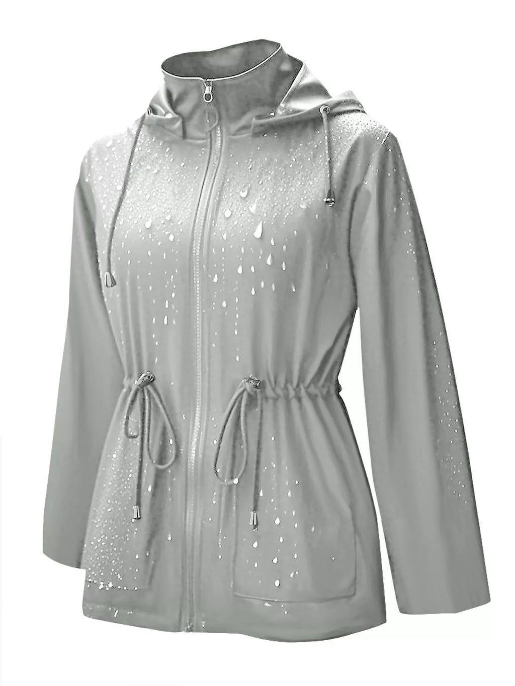 Zip Up Waterproof Hooded Outerwear