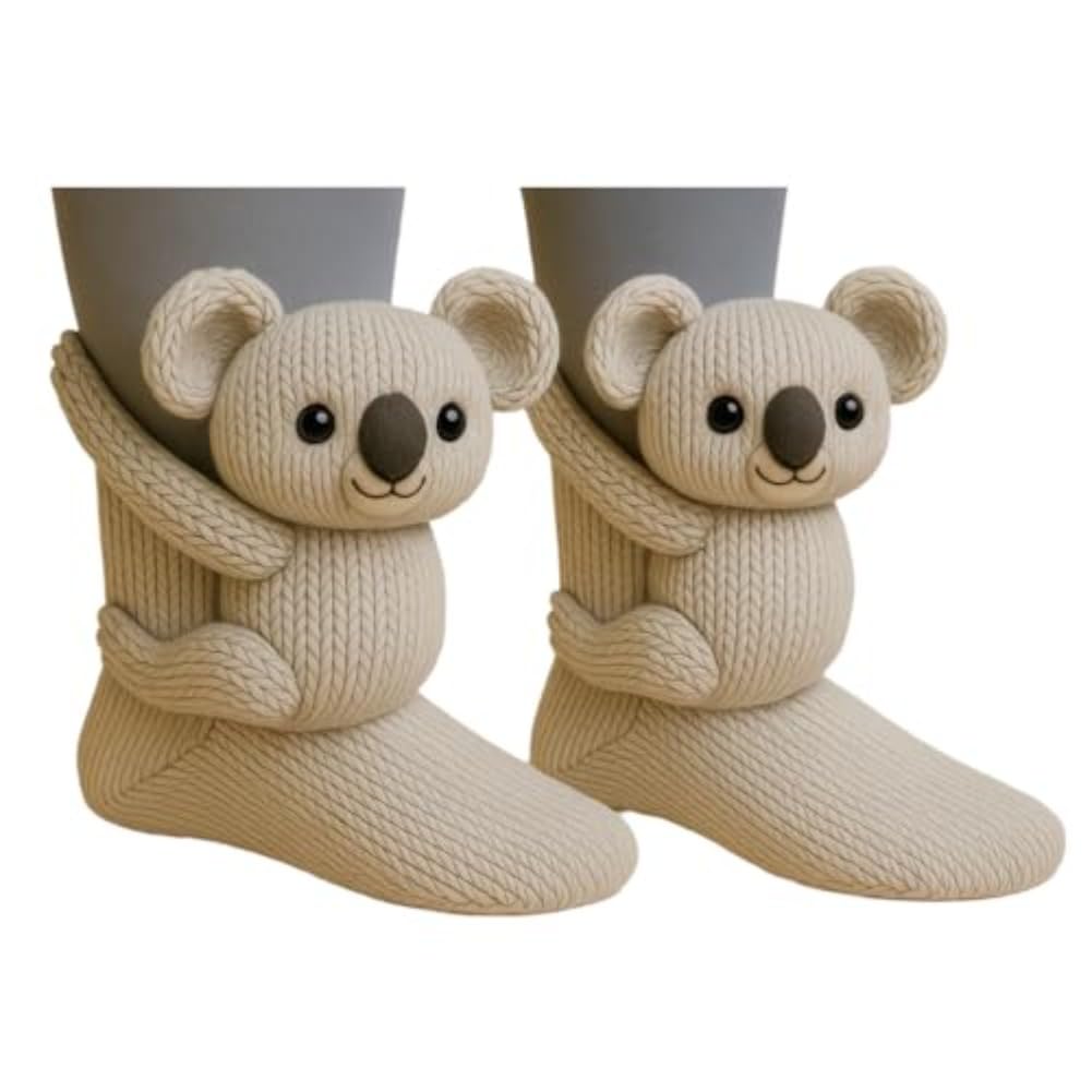 Cute Animal Socks for Women - Plush Long Stocking Socks with 3D Designs
