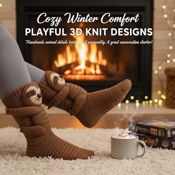 Cute Animal Socks for Women - Plush Long Stocking Socks with 3D Designs