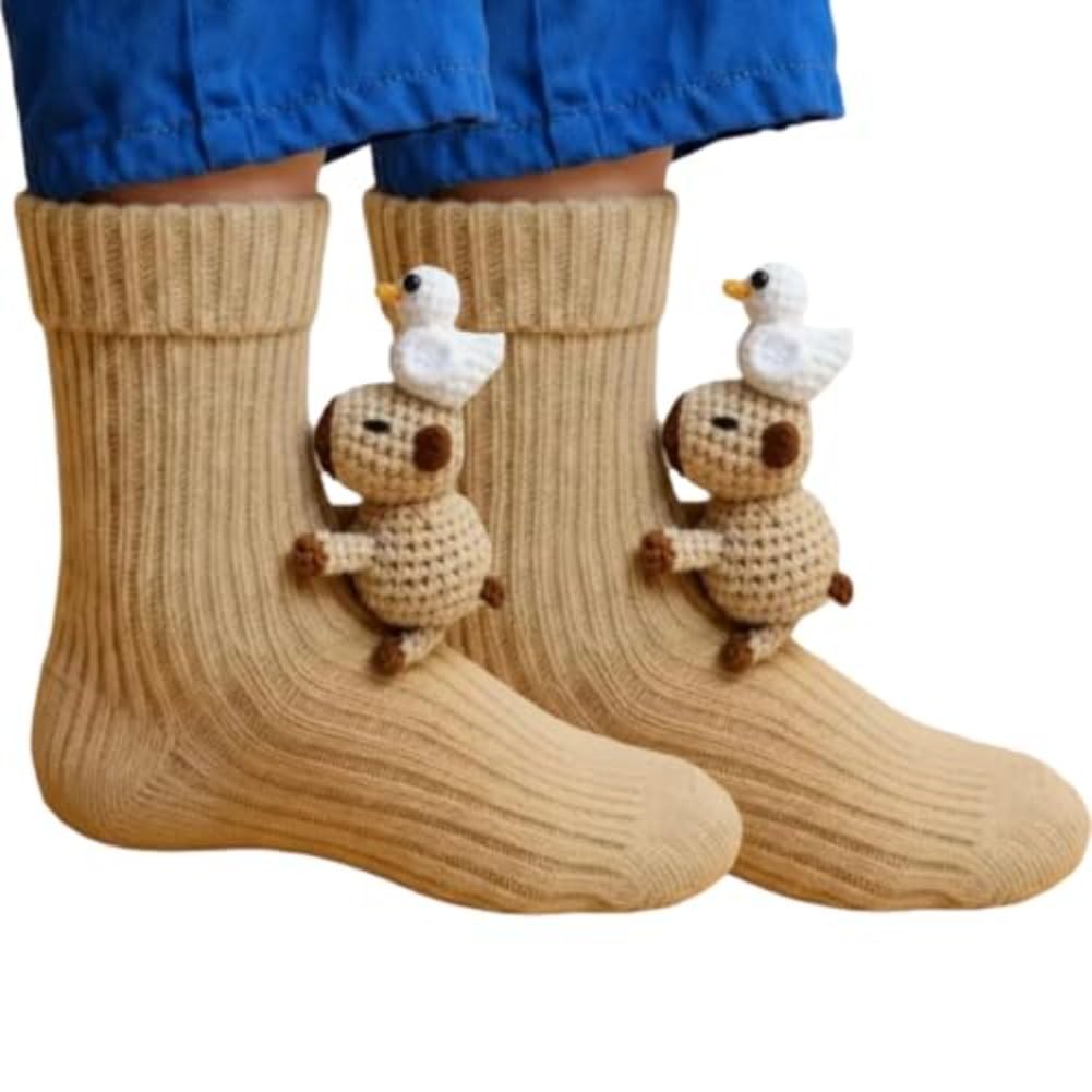 Cute Animal Socks for Women - Plush Long Stocking Socks with 3D Designs