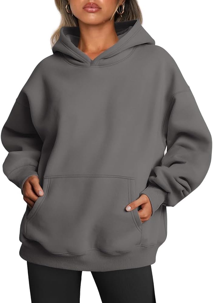 Oversized Fleece Hoodie - Thick Pullover Sweatshirt for Fall & Winter