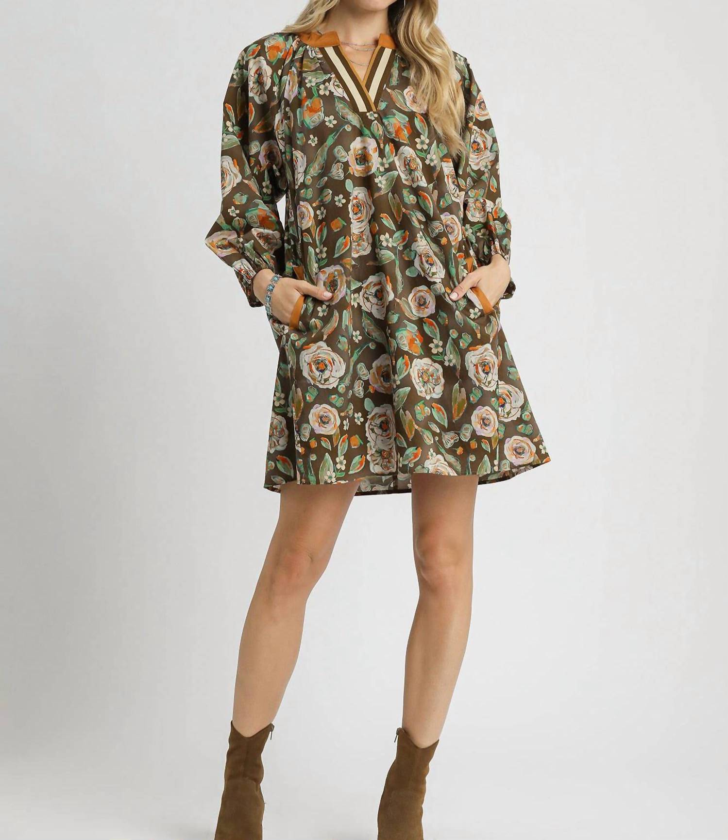 Vanilla Monkey - Chelsea Vintage Camellia Print Mini Dress