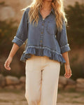 Sewn And Seen - Tencel Ruffle Hem Shirt