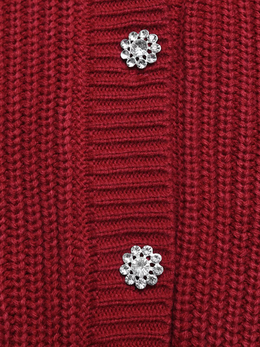 Pearl Embellished Button Up Cardigan
