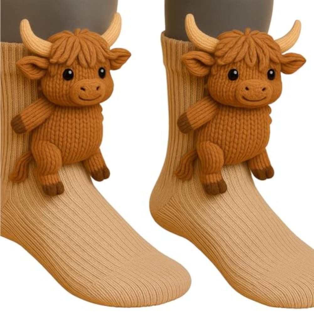 Cute Animal Socks for Women - Plush Long Stocking Socks with 3D Designs