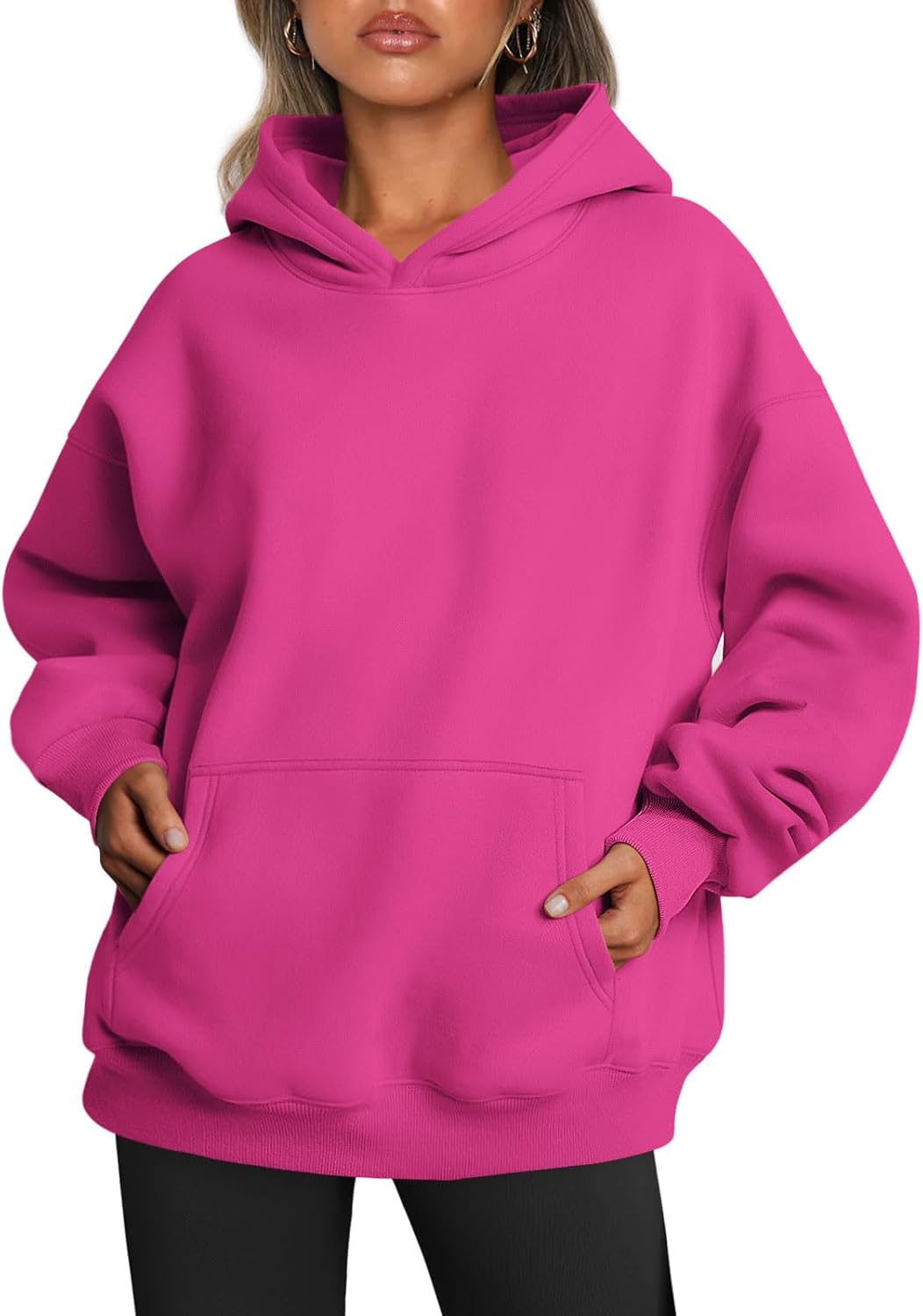 Oversized Fleece Hoodie - Thick Pullover Sweatshirt for Fall & Winter