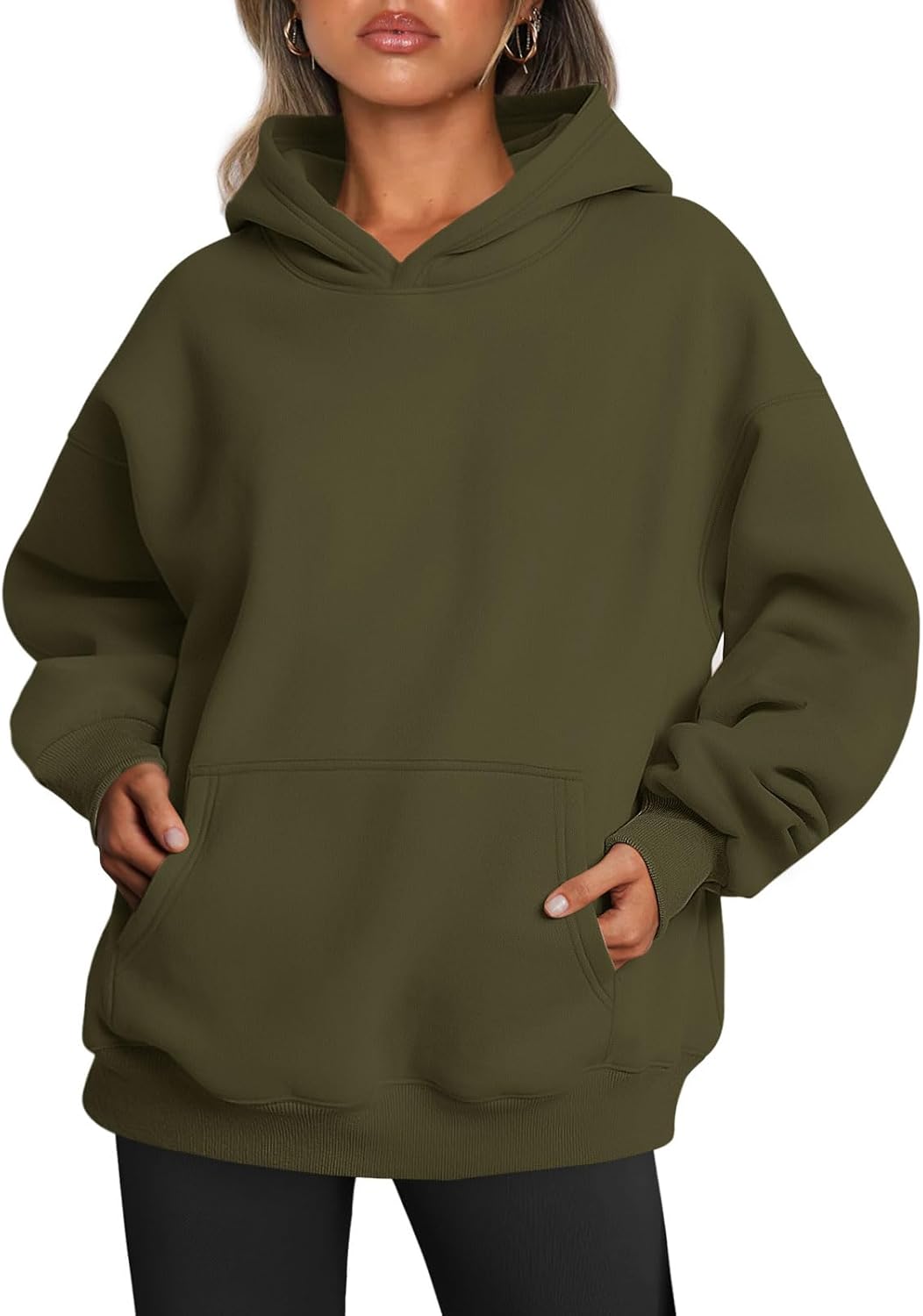 Oversized Fleece Hoodie - Thick Pullover Sweatshirt for Fall & Winter