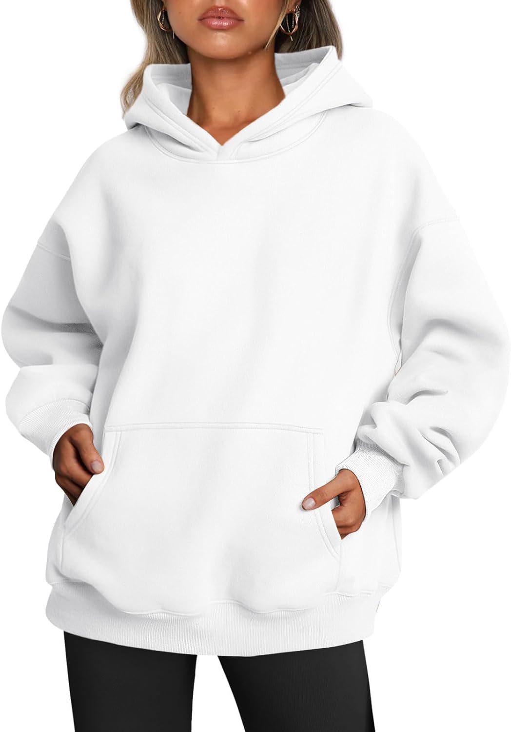 Oversized Fleece Hoodie - Thick Pullover Sweatshirt for Fall & Winter