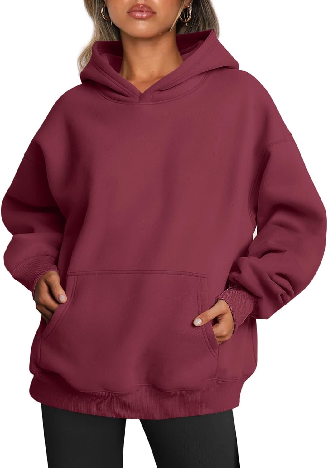 Oversized Fleece Hoodie - Thick Pullover Sweatshirt for Fall & Winter