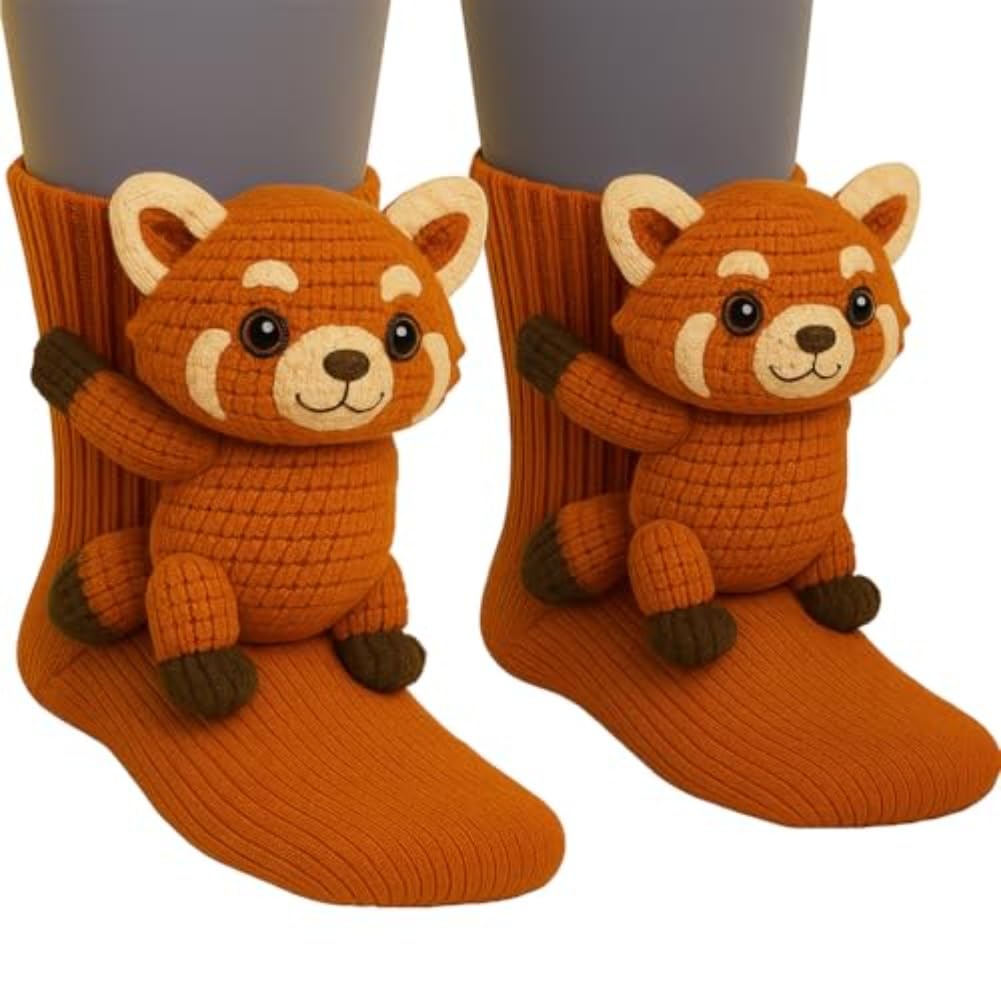 Cute Animal Socks for Women - Plush Long Stocking Socks with 3D Designs