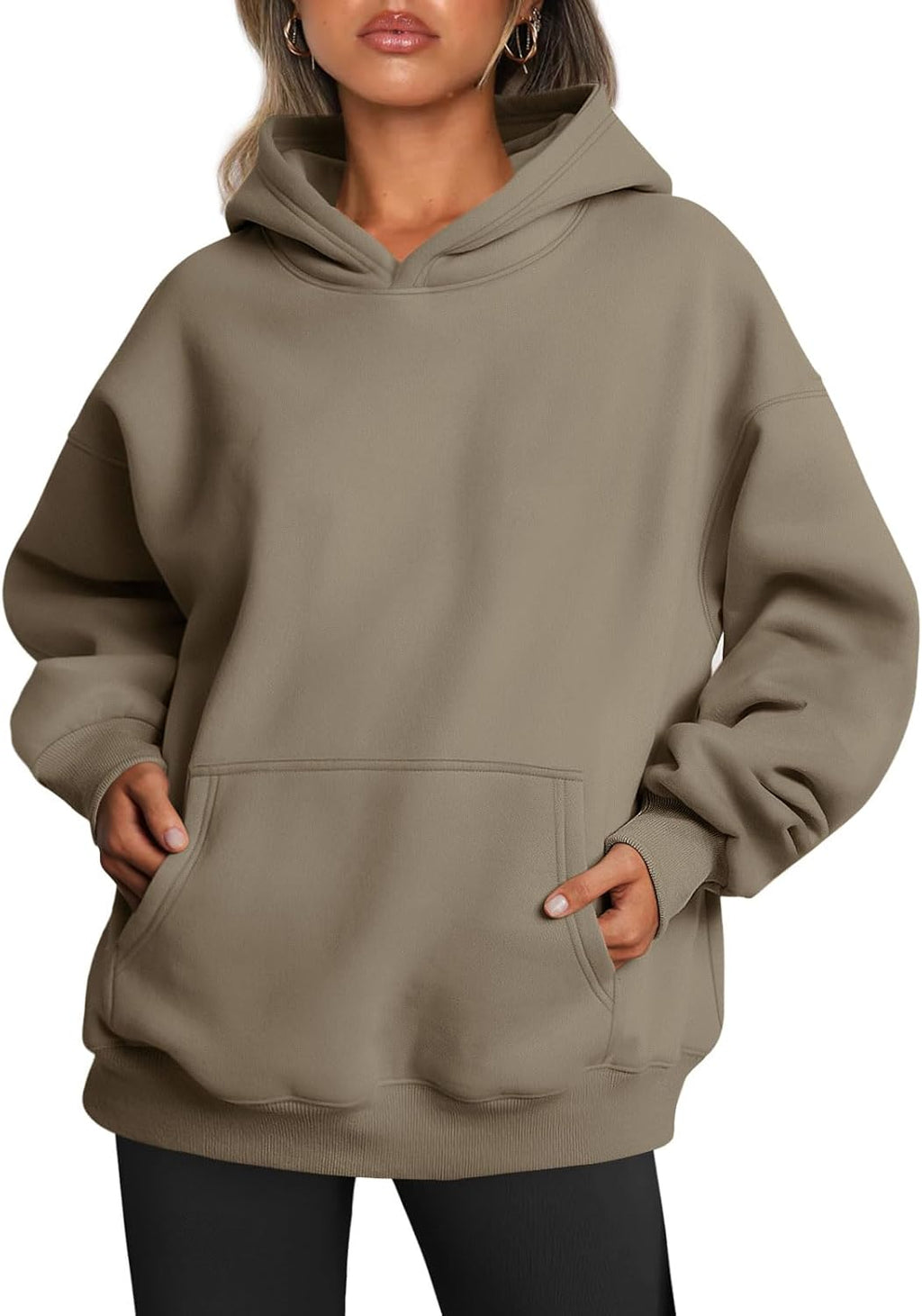 Oversized Fleece Hoodie - Thick Pullover Sweatshirt for Fall & Winter