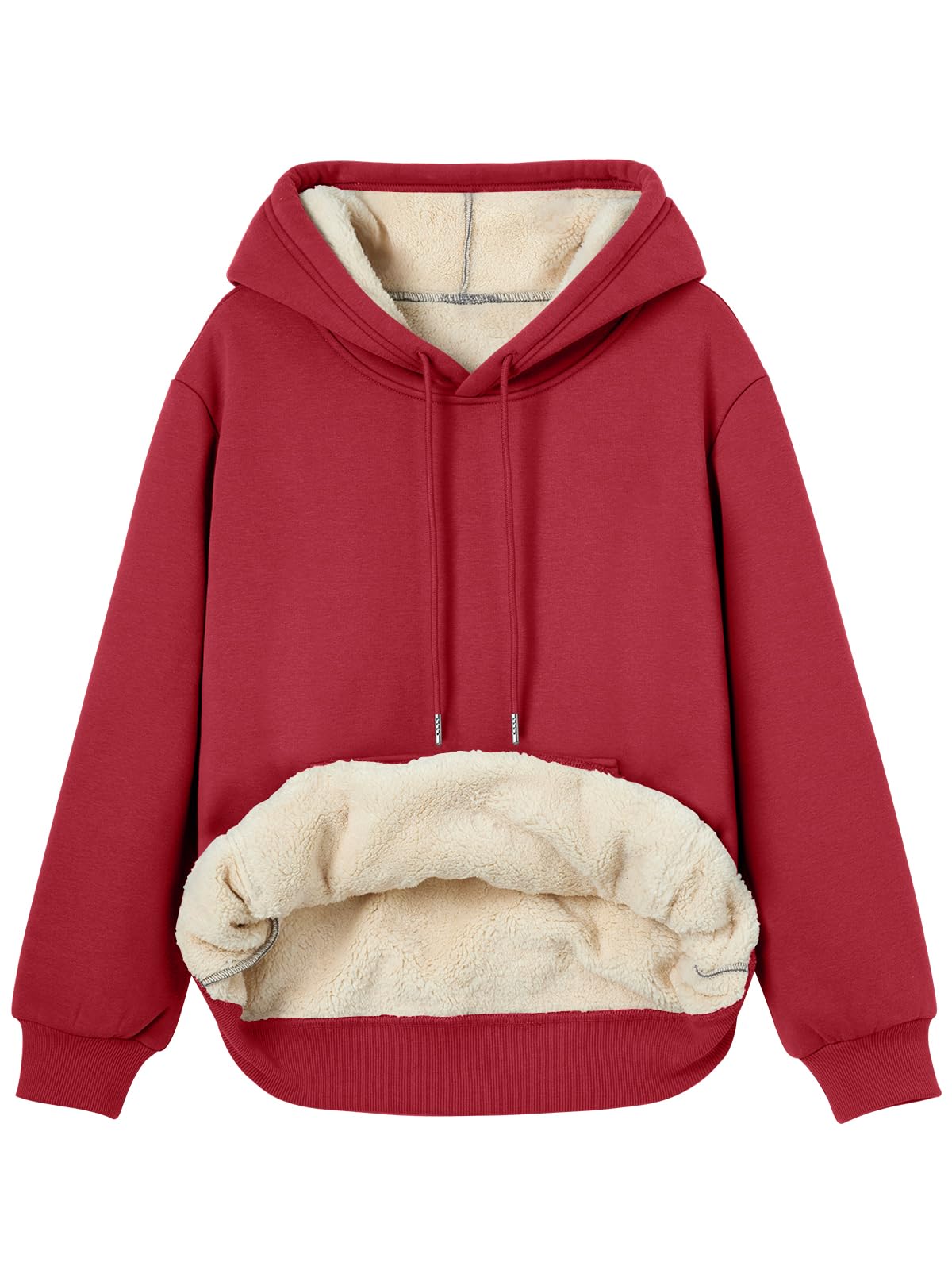 Women's Winter Fleece Sherpa Lined Hoodie - Warm Pullover Sweatshirt