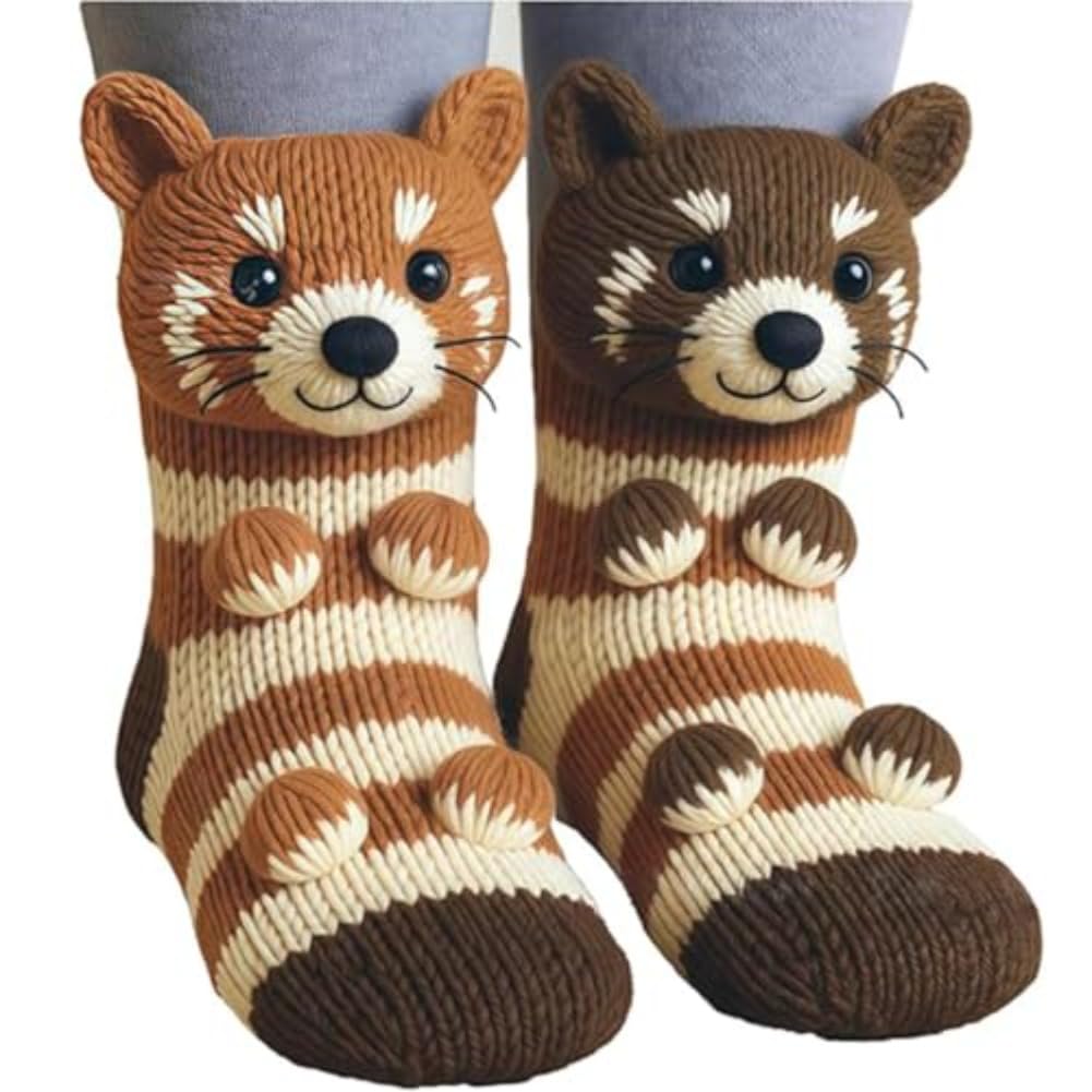 Cute Animal Socks for Women - Plush Long Stocking Socks with 3D Designs