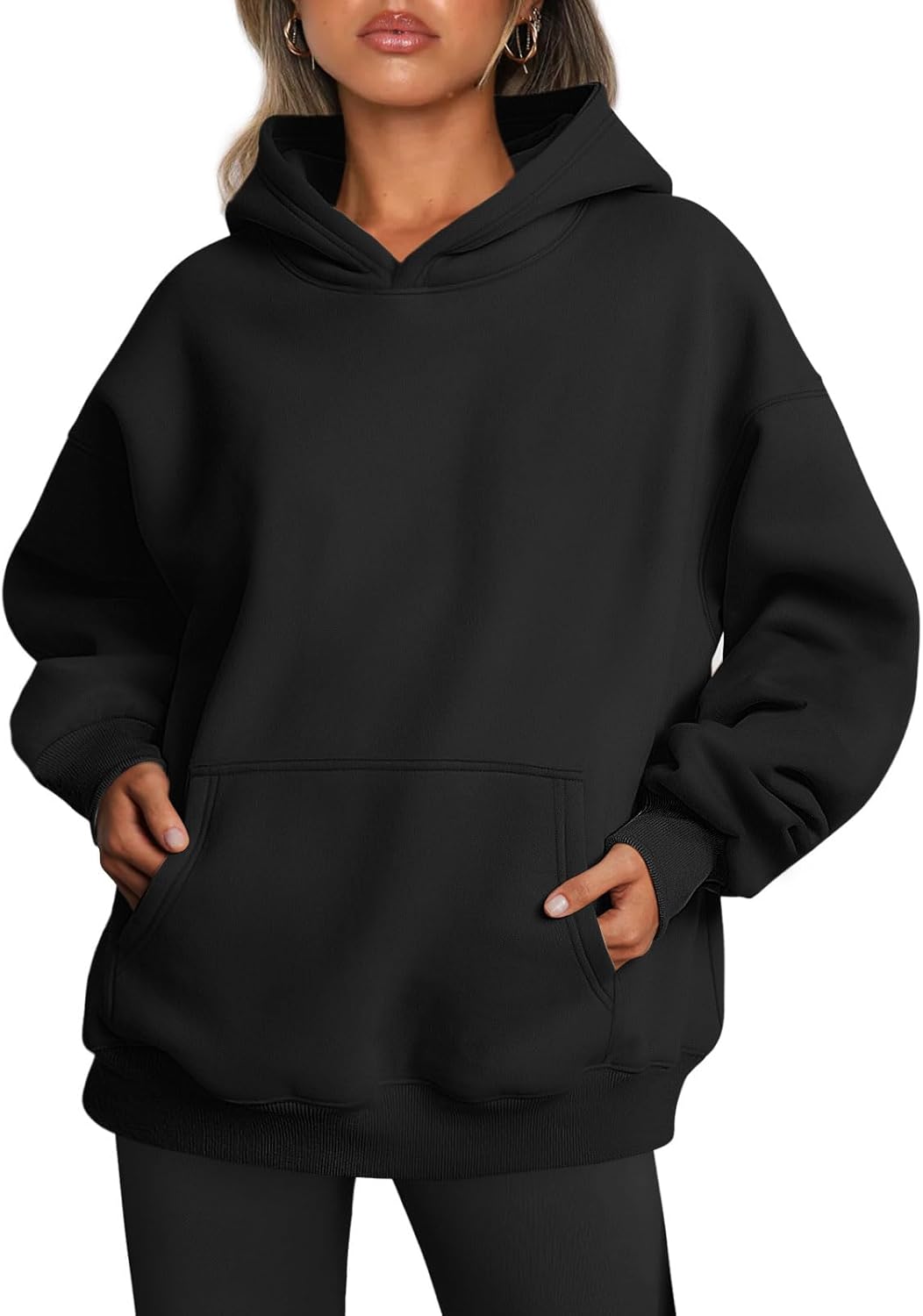 Oversized Fleece Hoodie - Thick Pullover Sweatshirt for Fall & Winter