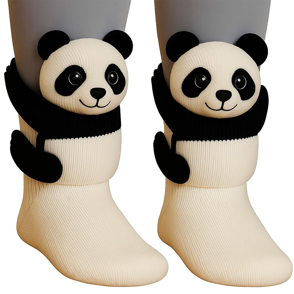 Cute Animal Socks for Women - Plush Long Stocking Socks with 3D Designs