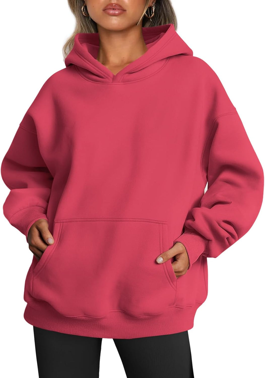 Oversized Fleece Hoodie - Thick Pullover Sweatshirt for Fall & Winter