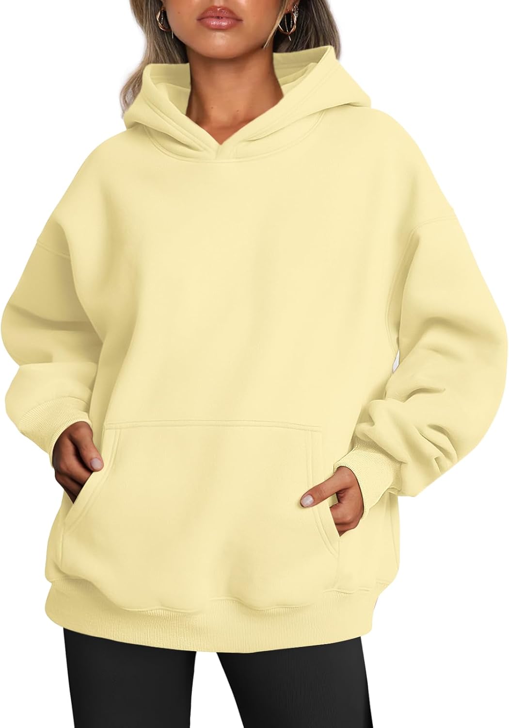 Oversized Fleece Hoodie - Thick Pullover Sweatshirt for Fall & Winter