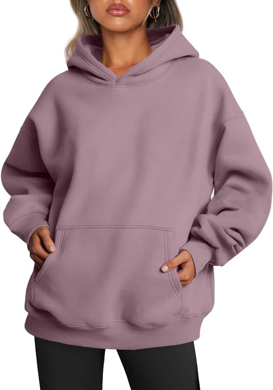 Oversized Fleece Hoodie - Thick Pullover Sweatshirt for Fall & Winter