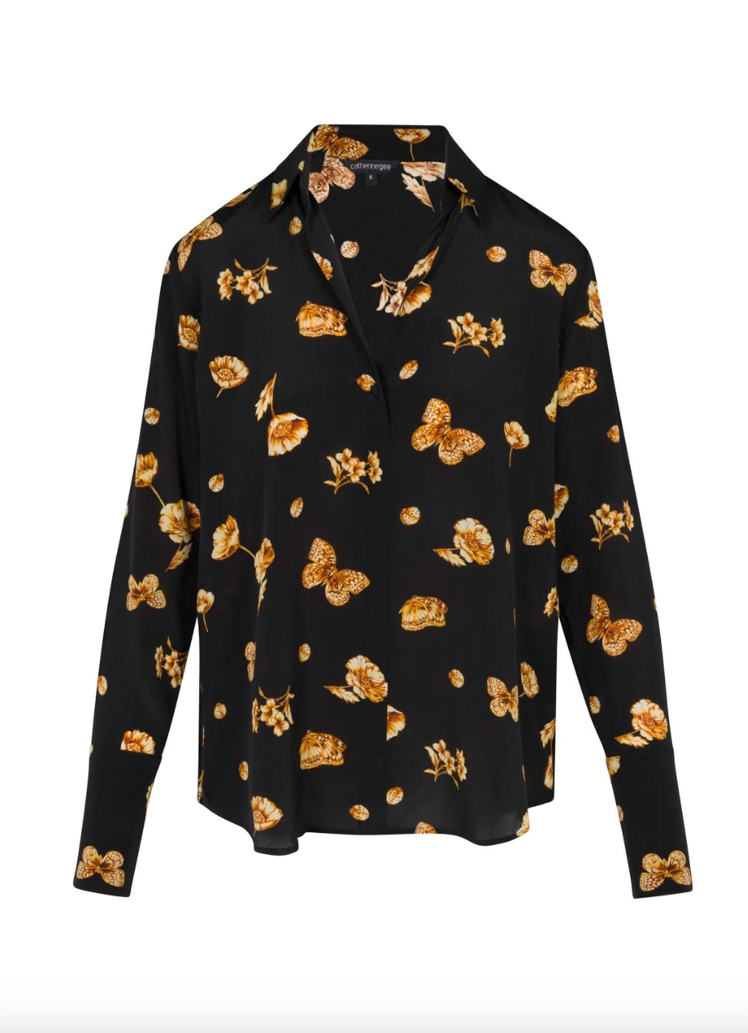 Catherine Gee - Daria French Cuff Silk Blouse