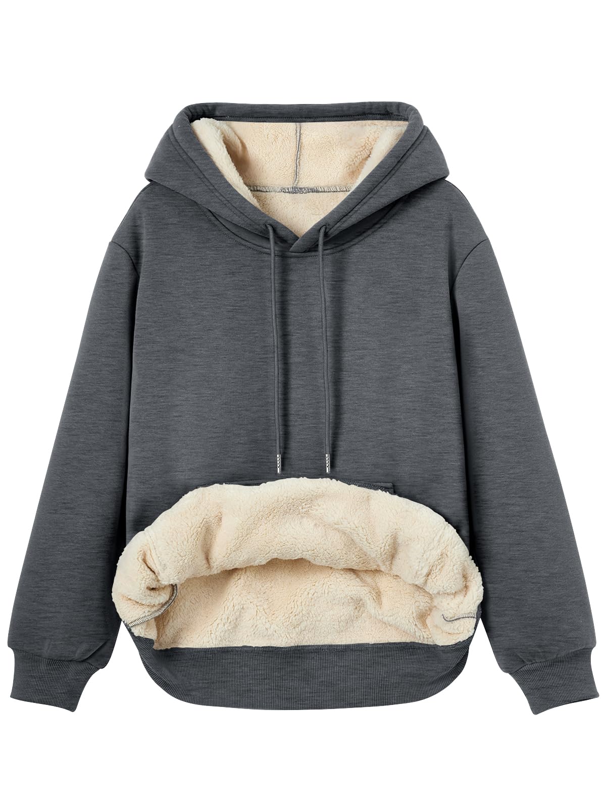 Women's Winter Fleece Sherpa Lined Hoodie - Warm Pullover Sweatshirt