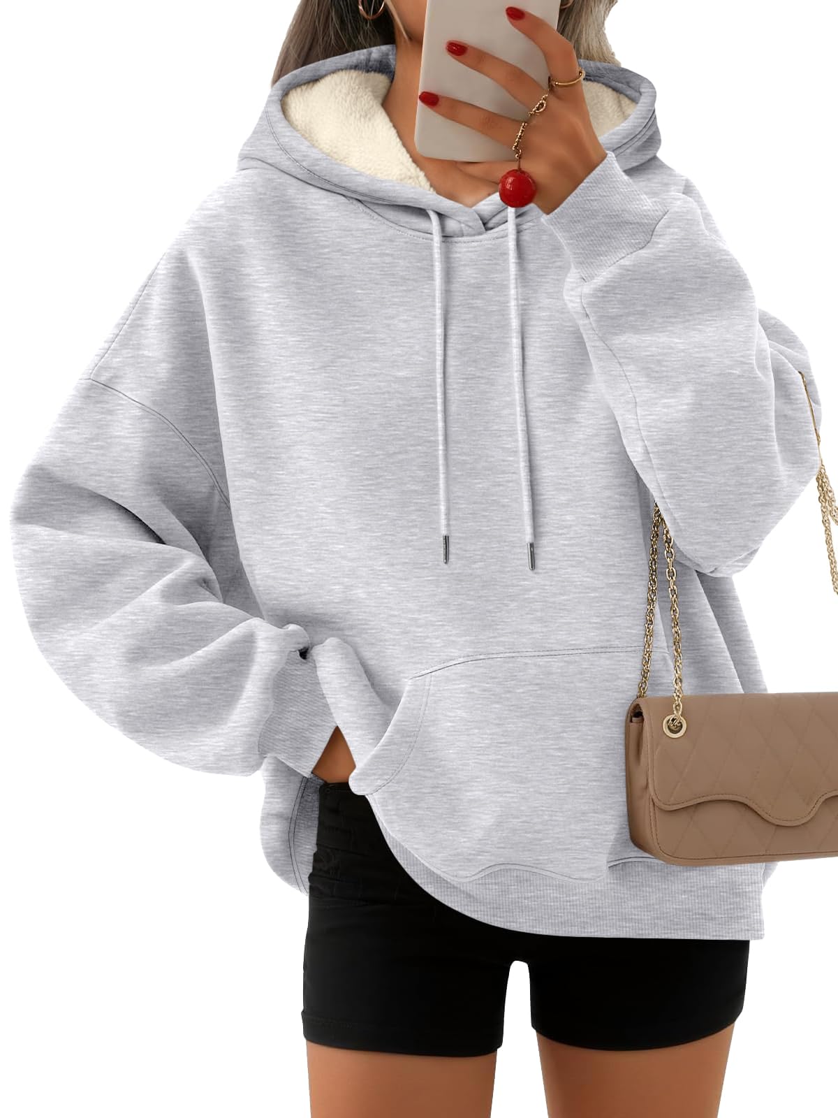 Women's Winter Fleece Sherpa Lined Hoodie - Warm Pullover Sweatshirt