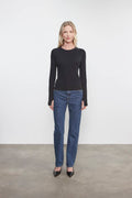 Enza Costa - CASHMERE NEW CLASSIC LONG SLEEVE CREW TOP