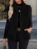 Full Size Fleece Zip-Up Vest Coat Plus Size
