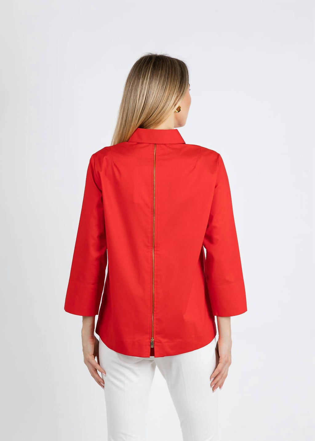 Hinson Wu - Xena 3/4 Sleeve Zip Back Shirt Top