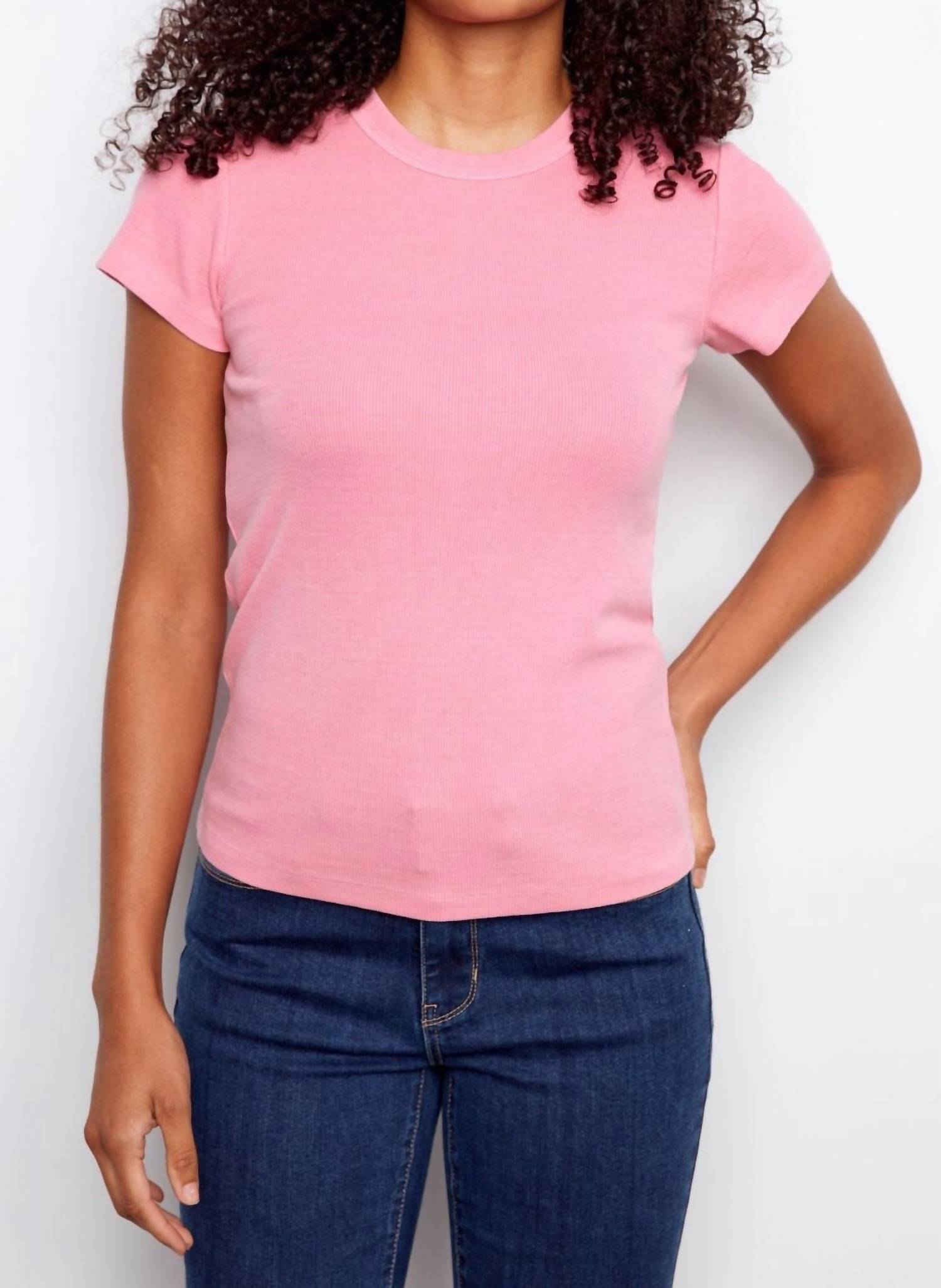 Charlie B - Tencel Ribbed Crew Neck Tee