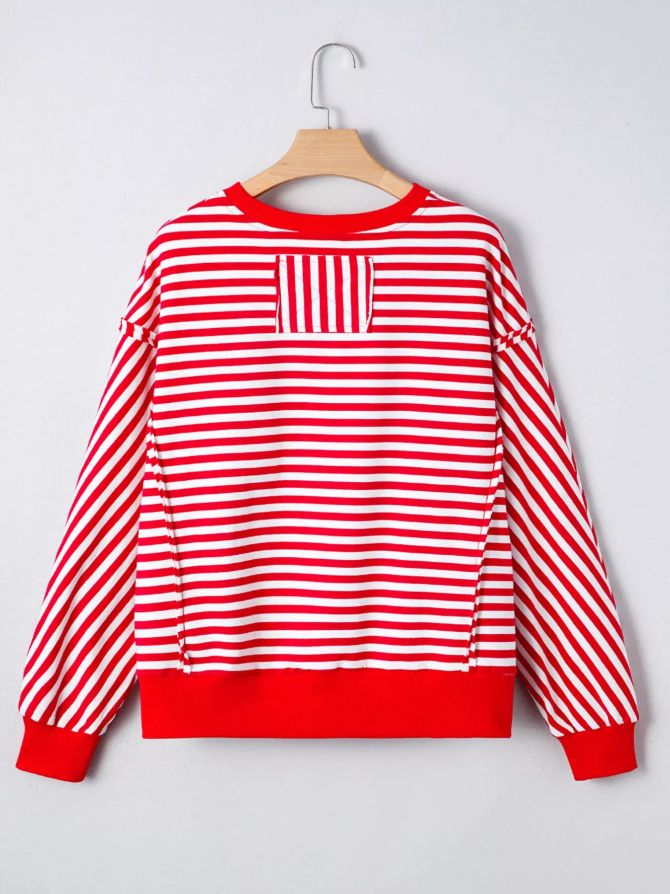 Stripe Christmas Nutcracker Sequin Patched Drop Shoulder Top