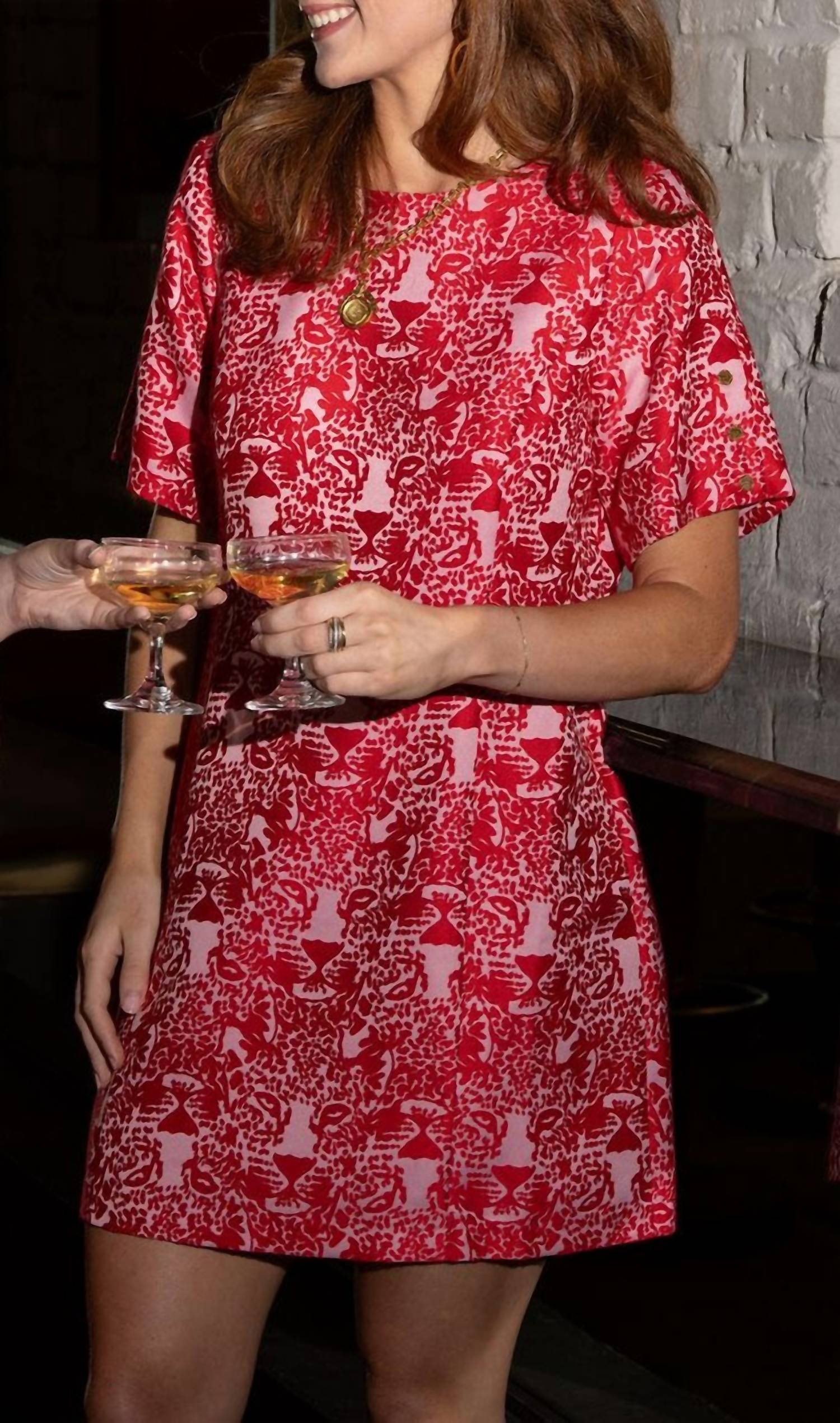 Emily Mccarthy - Emily McCarthy Royal Shift Dress-Cheeky Cheetah