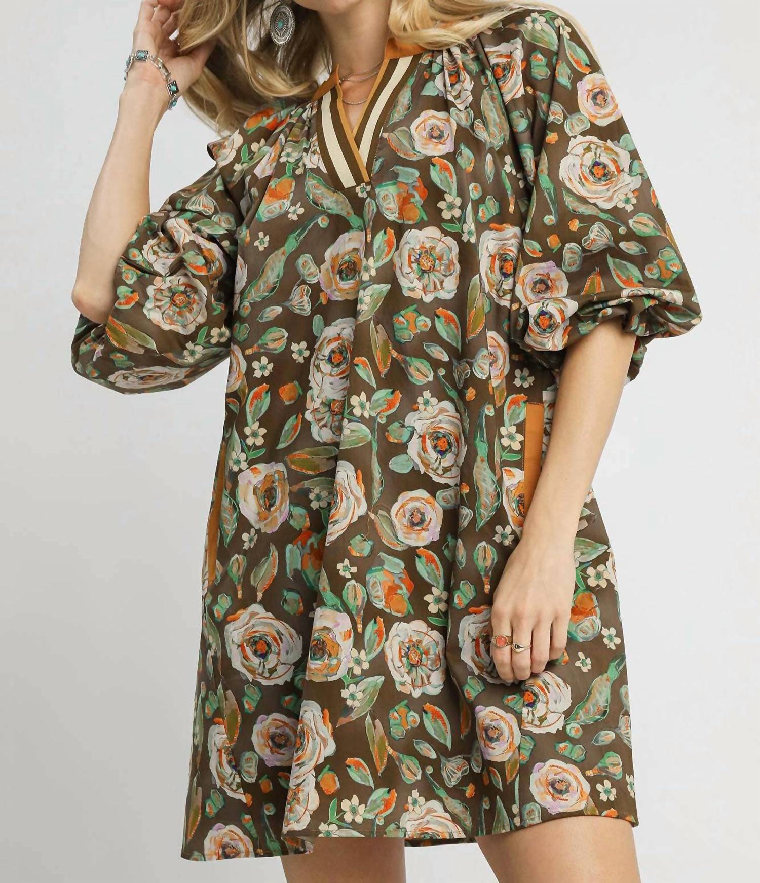 Vanilla Monkey - Chelsea Vintage Camellia Print Mini Dress