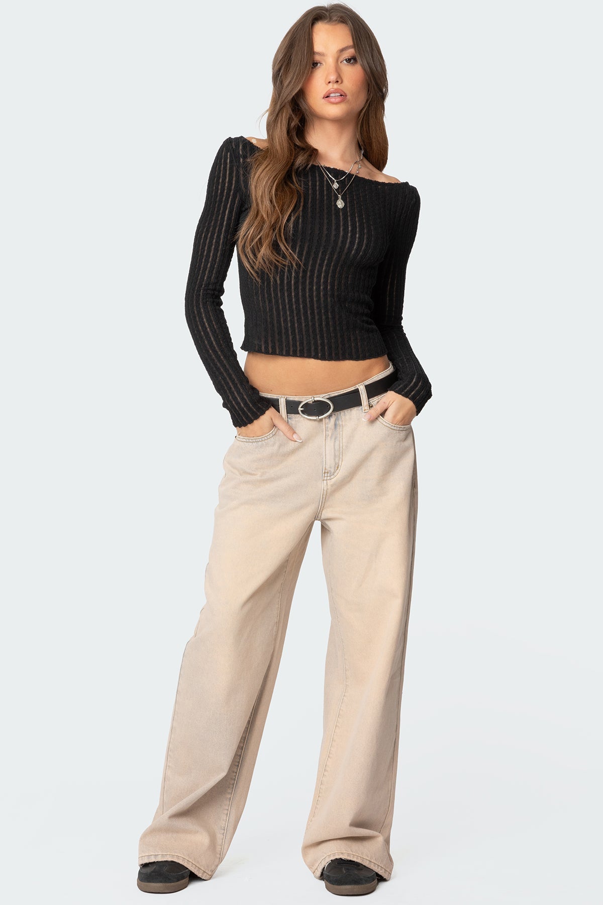 Dusty Washed Low Rise Baggy Jeans